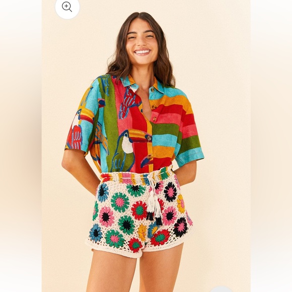 FARM Rio | Shorts | Farm Rio Multi Circles Crochet Shorts | Poshmark